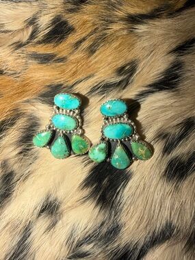 Turquoise Cluster Earrings